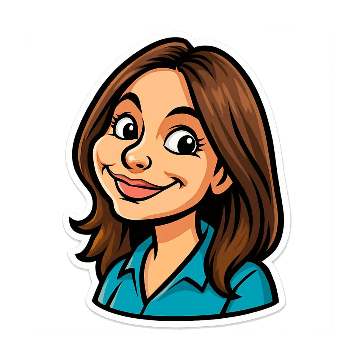 Karikatur-Sticker nach Foto, konturgeschnitten – kinder-druckerei.de