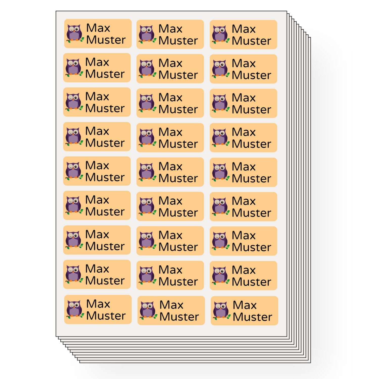 Bügeletiketten mit Namen (30x13 mm 225 Stück zum Aufbügeln) - kinder-druckerei.de