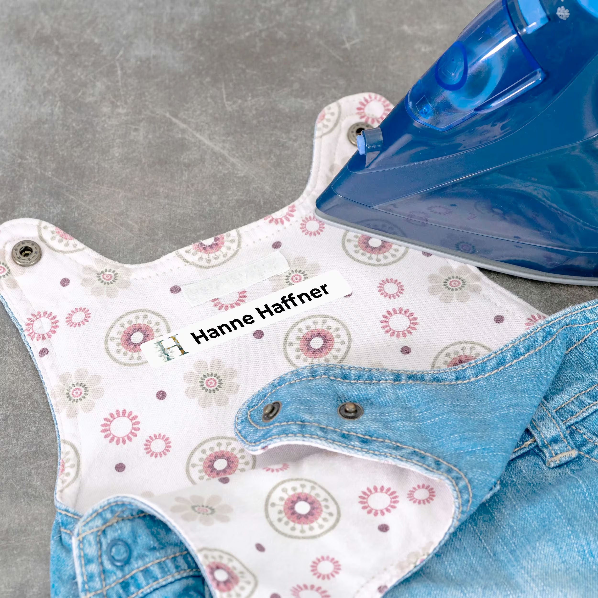 Bügeletiketten "Aquarell" & Individualisierung (Set mit 225 Etiketten) - kinder-druckerei.de