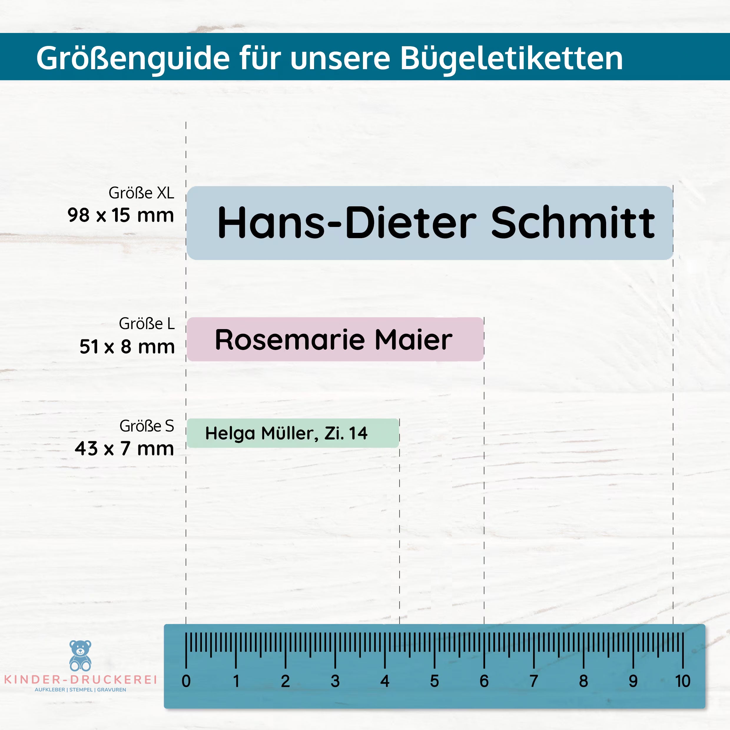 Bügeletiketten für Senioren verschiedene Größen (Set mit 225 Stück zum Aufbügeln) Altenheim Pflegeheim - kinder-druckerei.de