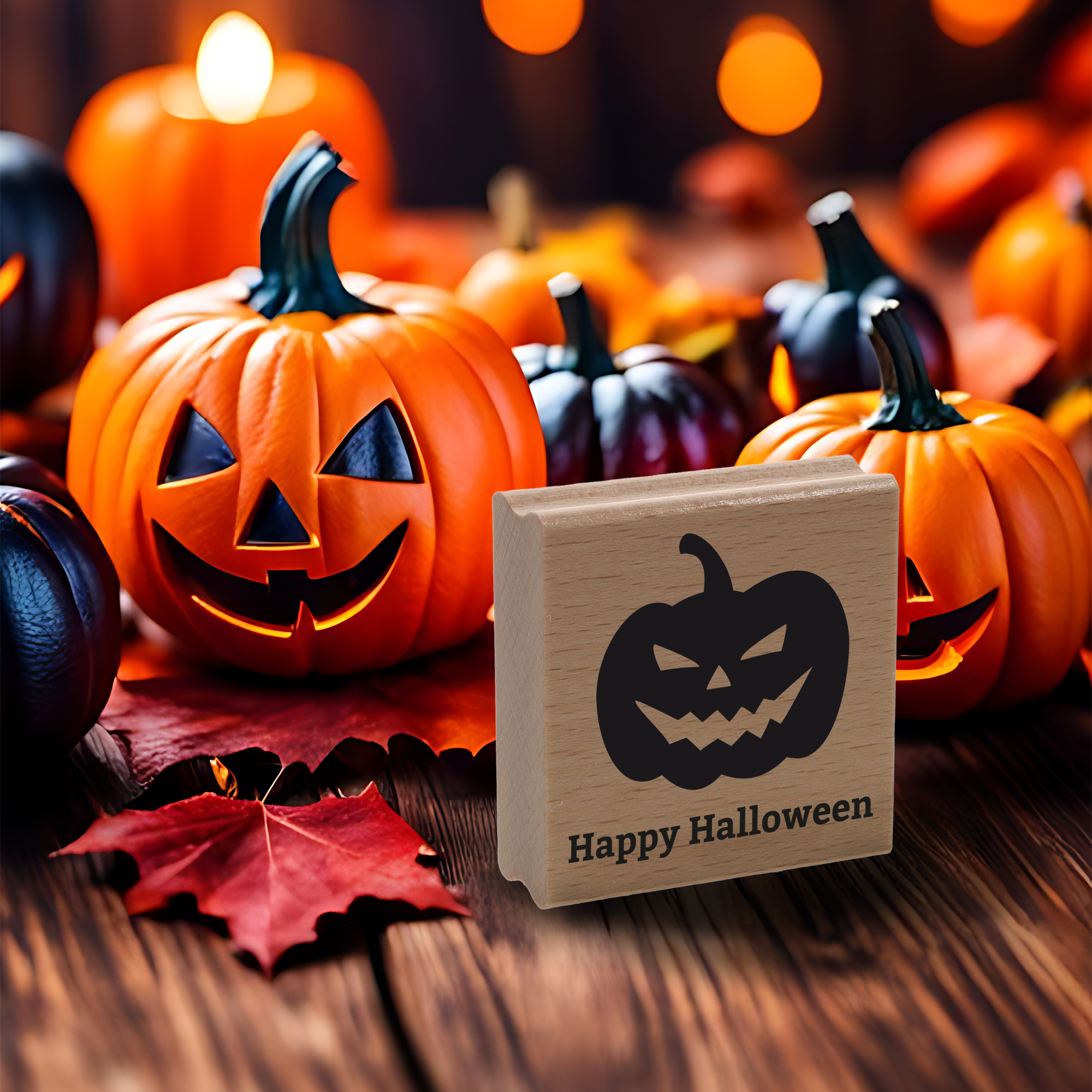 Personalisierbarer Motivstempel Halloween (60x60 mm) - kinder-druckerei.de