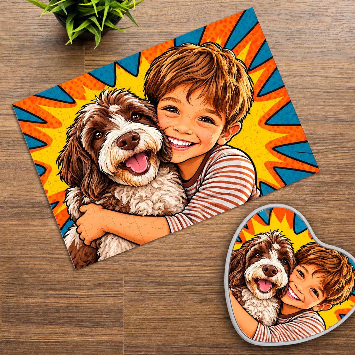 Puzzle mit Karikatur und Text (inkl. Herzdose – 96 Teile) - kinder-druckerei.de