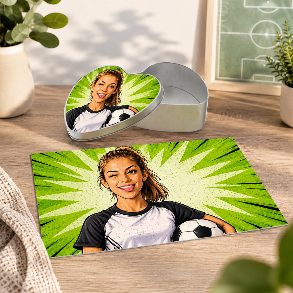 Puzzle mit Karikatur und Text (inkl. Herzdose – 96 Teile) - kinder-druckerei.de