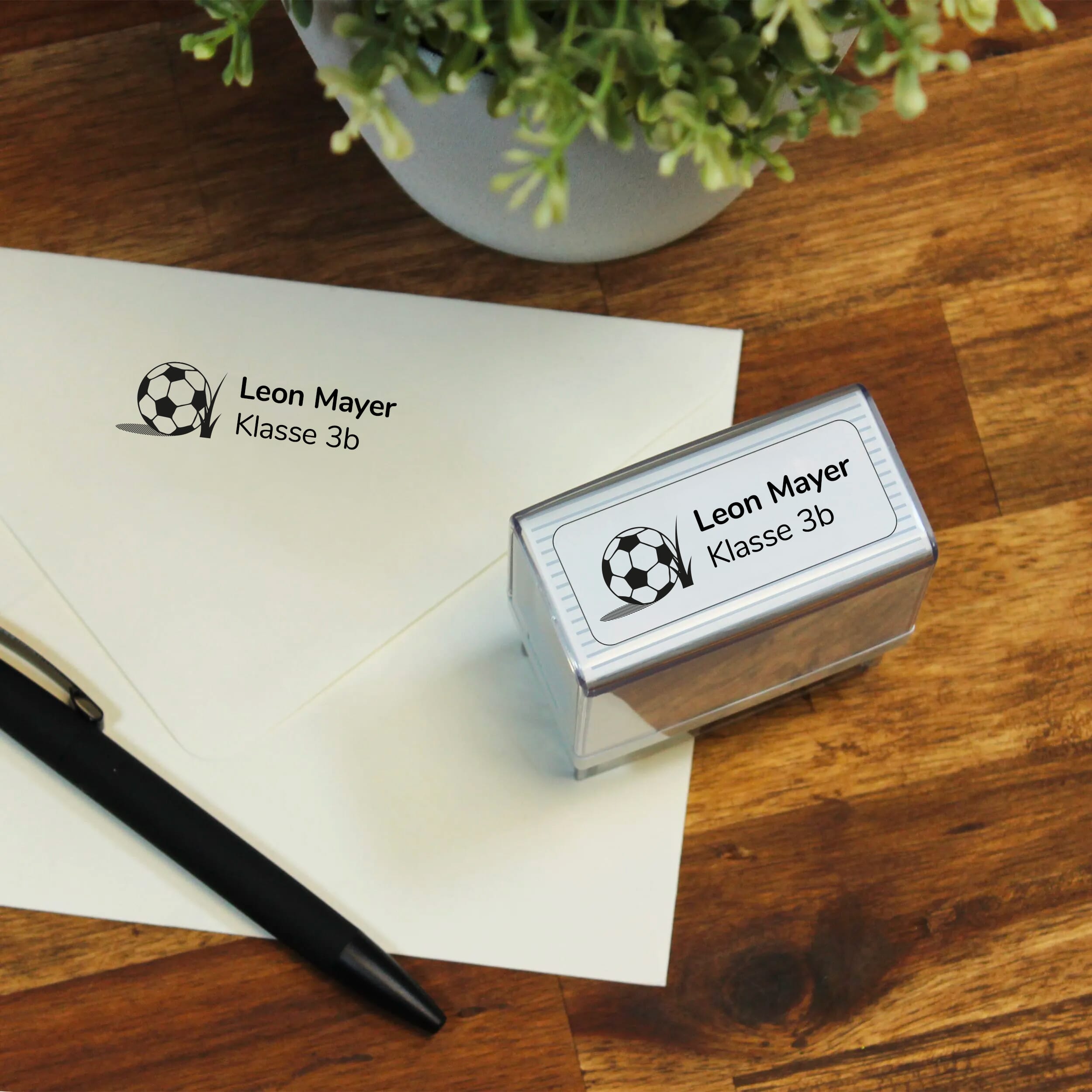 Kinderstempel 5 Zeilen mit Motiv / Namensstempel & Adressstempel (47 x18 mm) - kinder-druckerei.de