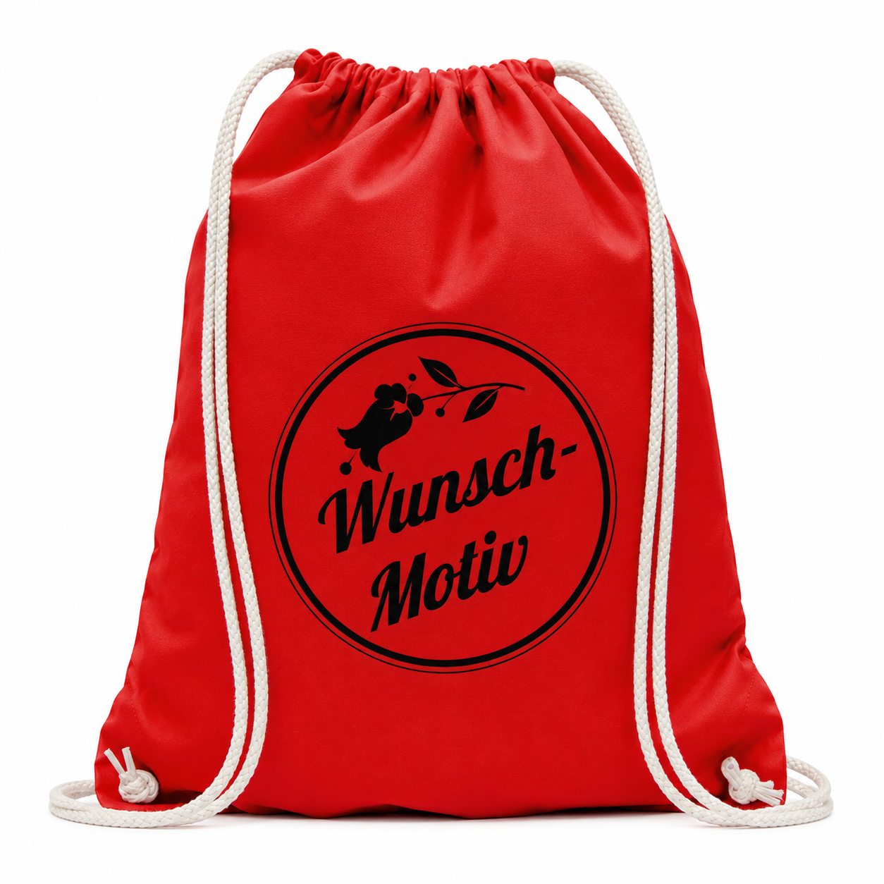 Turnbeutel-Rucksack bunt mit individuellem Schwarzdruck