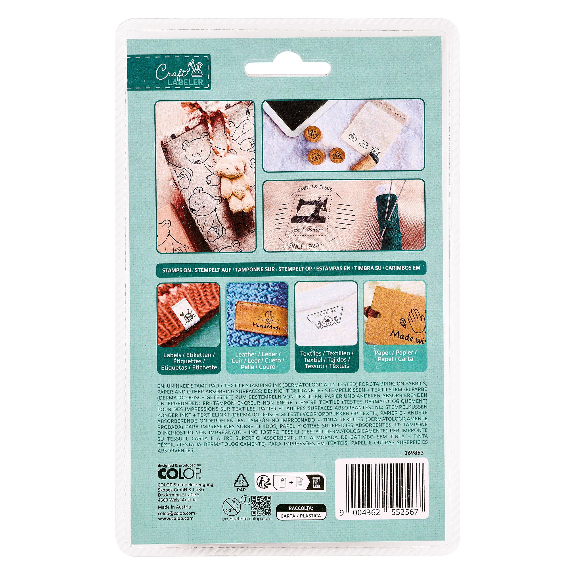 Colop Craft Labeler - Tampon encreur & encre textile