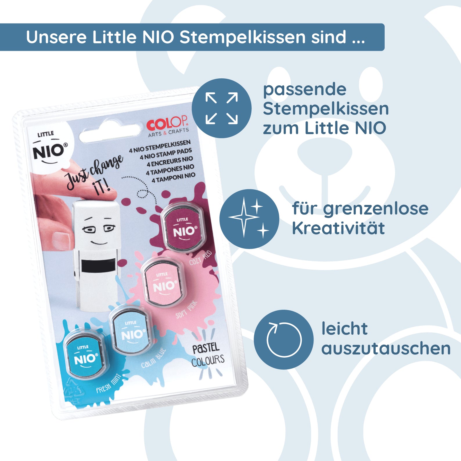 Little NIO Stempelkissen Pastell - kinder-druckerei.de