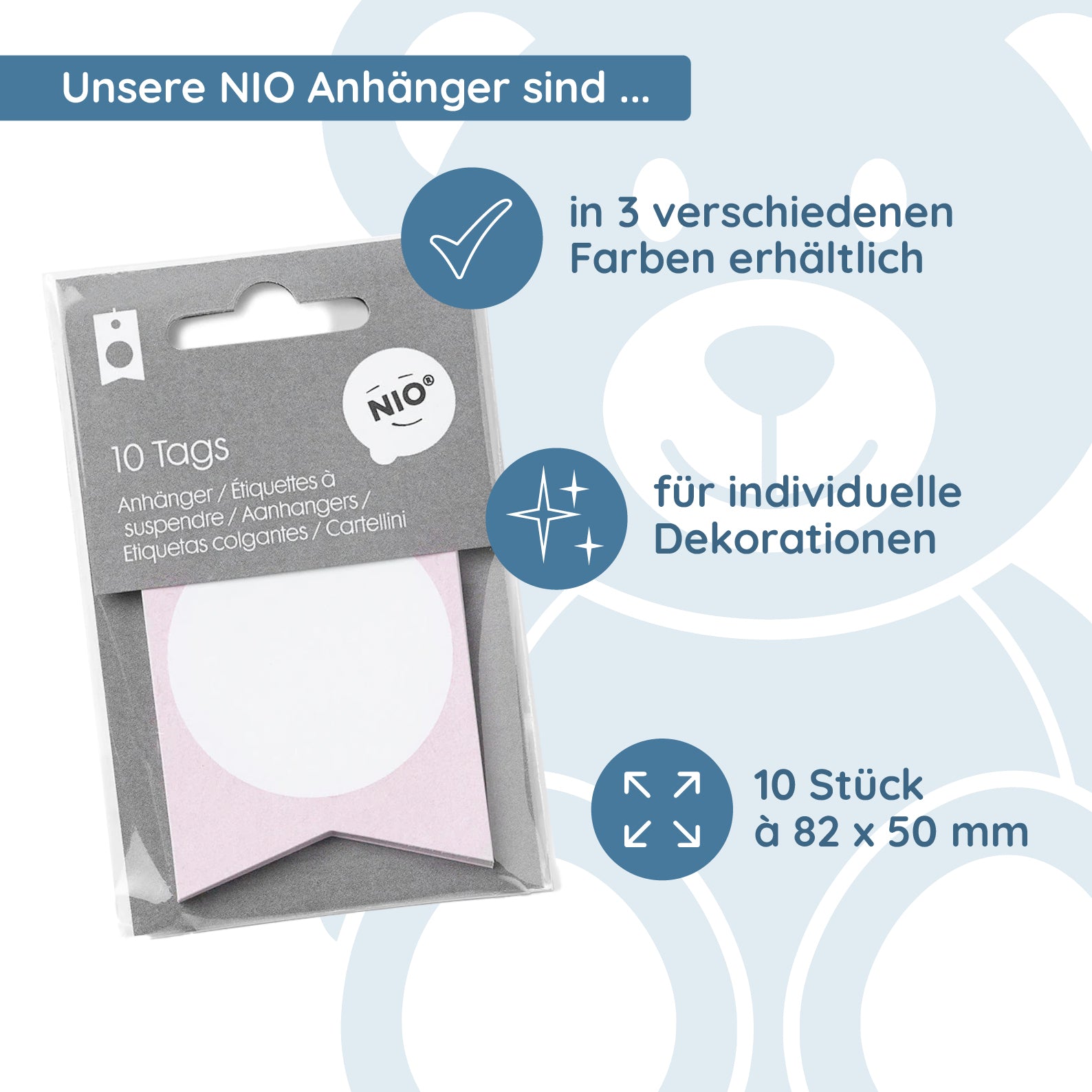 NIO Anhänger Rose (82x50 /200 mm - 10 Stück) - kinder-druckerei.de