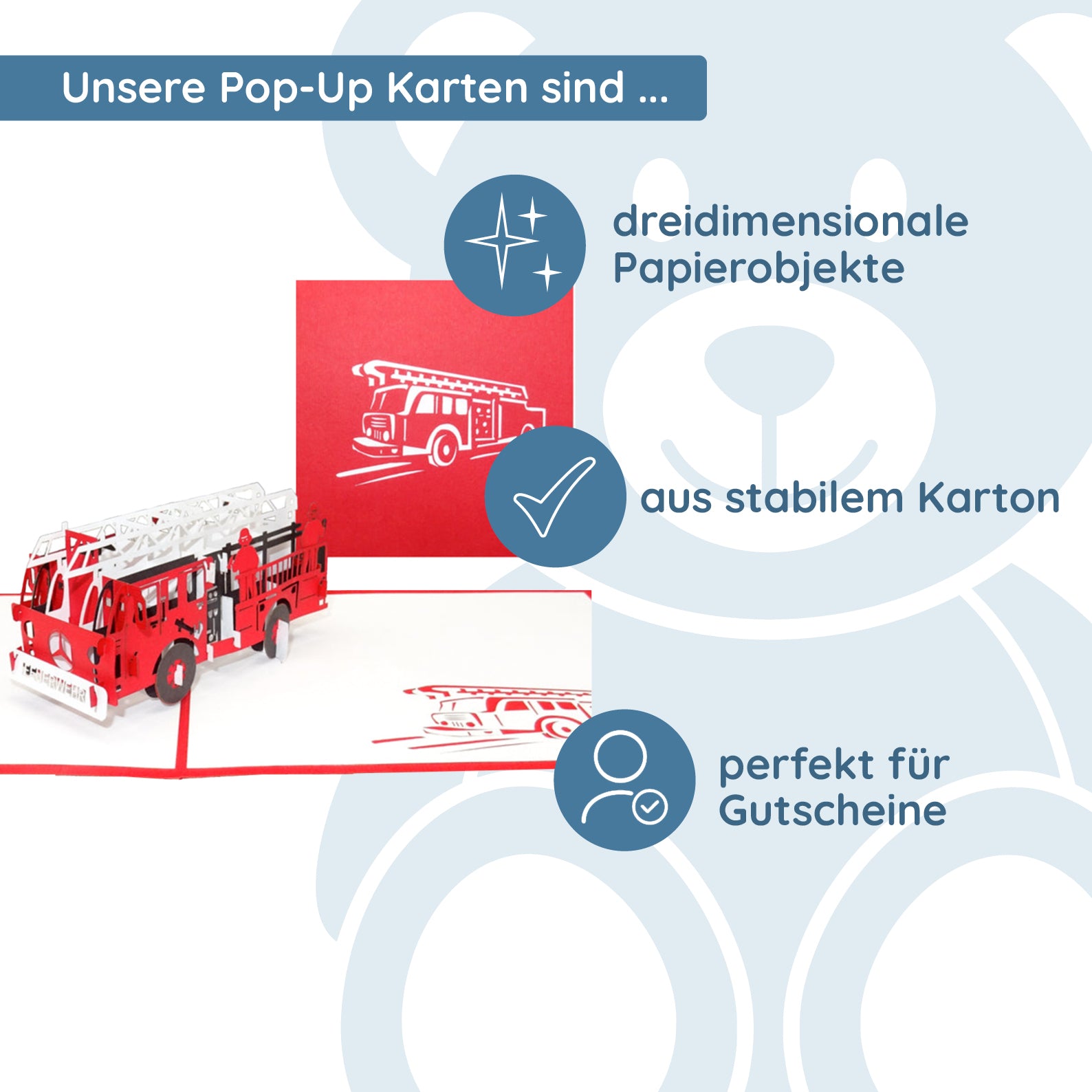 Colognecards Pop-Up Karte Feuerwehr