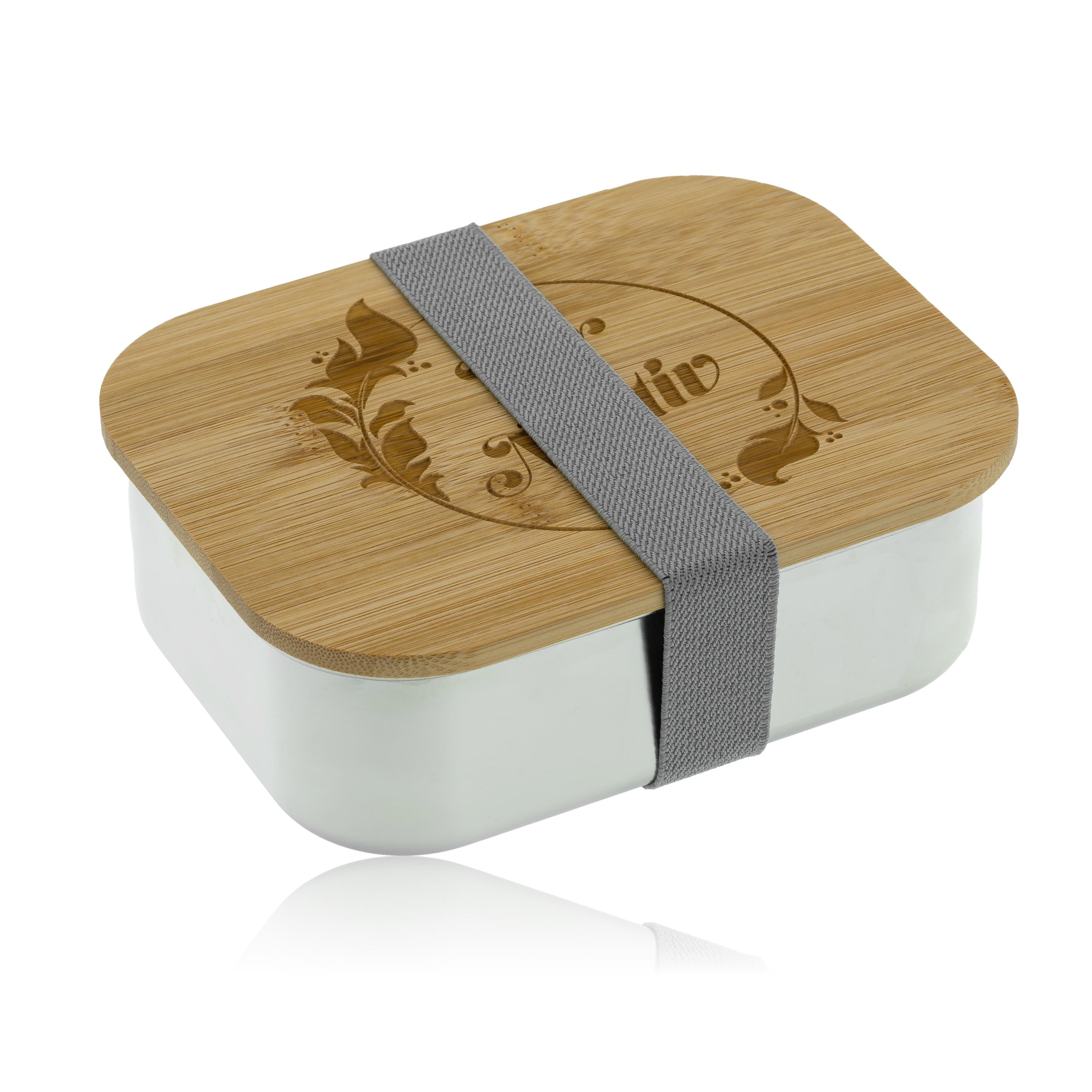 Personalisierte Lunchbox aus Edelstahl mit Bambusdeckel – kinder-druckerei.de