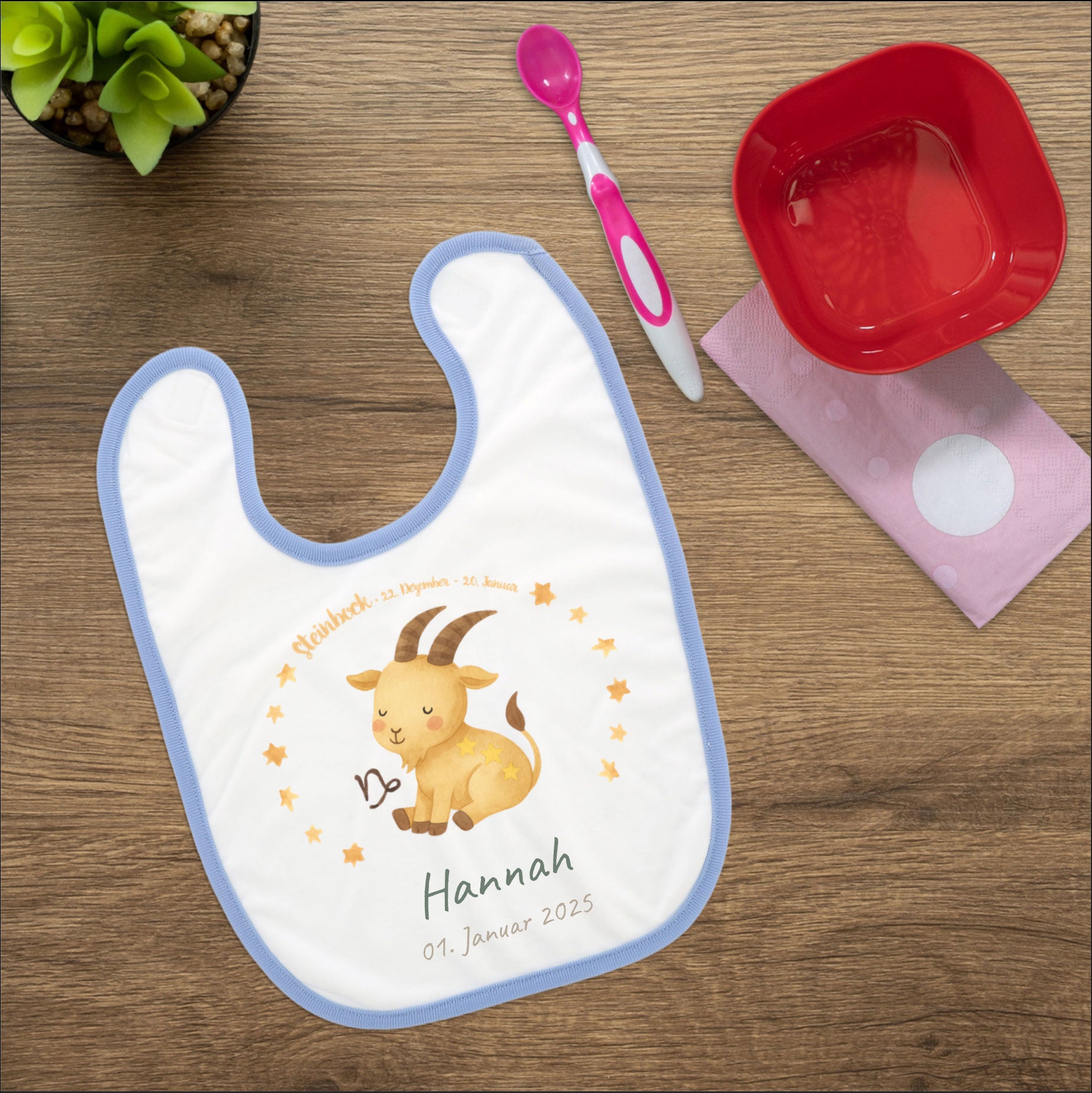 Personalisiertes Babylätzchen mit Wunsch-Motiv - kinder-druckerei.de