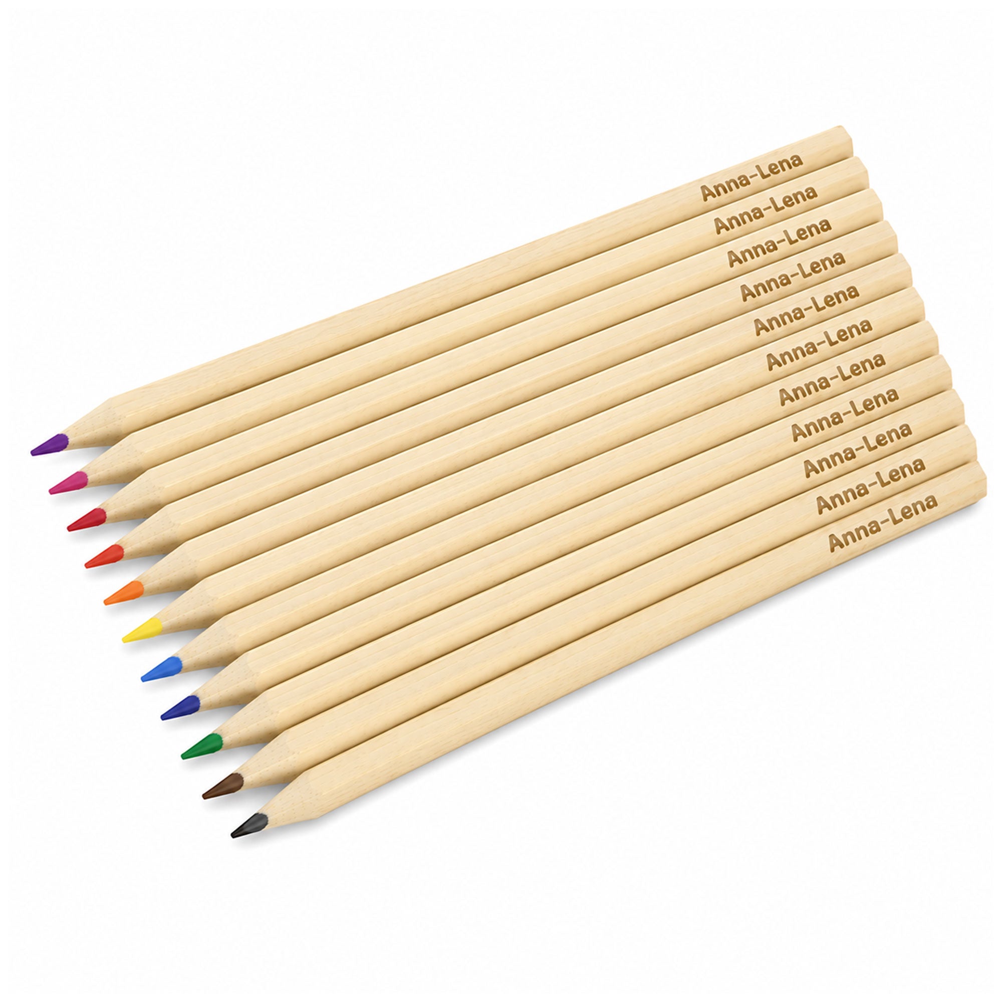 4 Sets Crayons Jumbo (24 pièces) avec nom/gravure/crayons de bois (Crayons Jumbo courts)