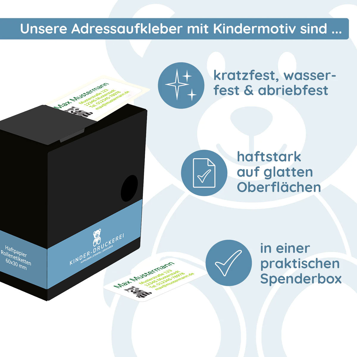 Spenderkarton mit Adressaufklebern — Anwendung