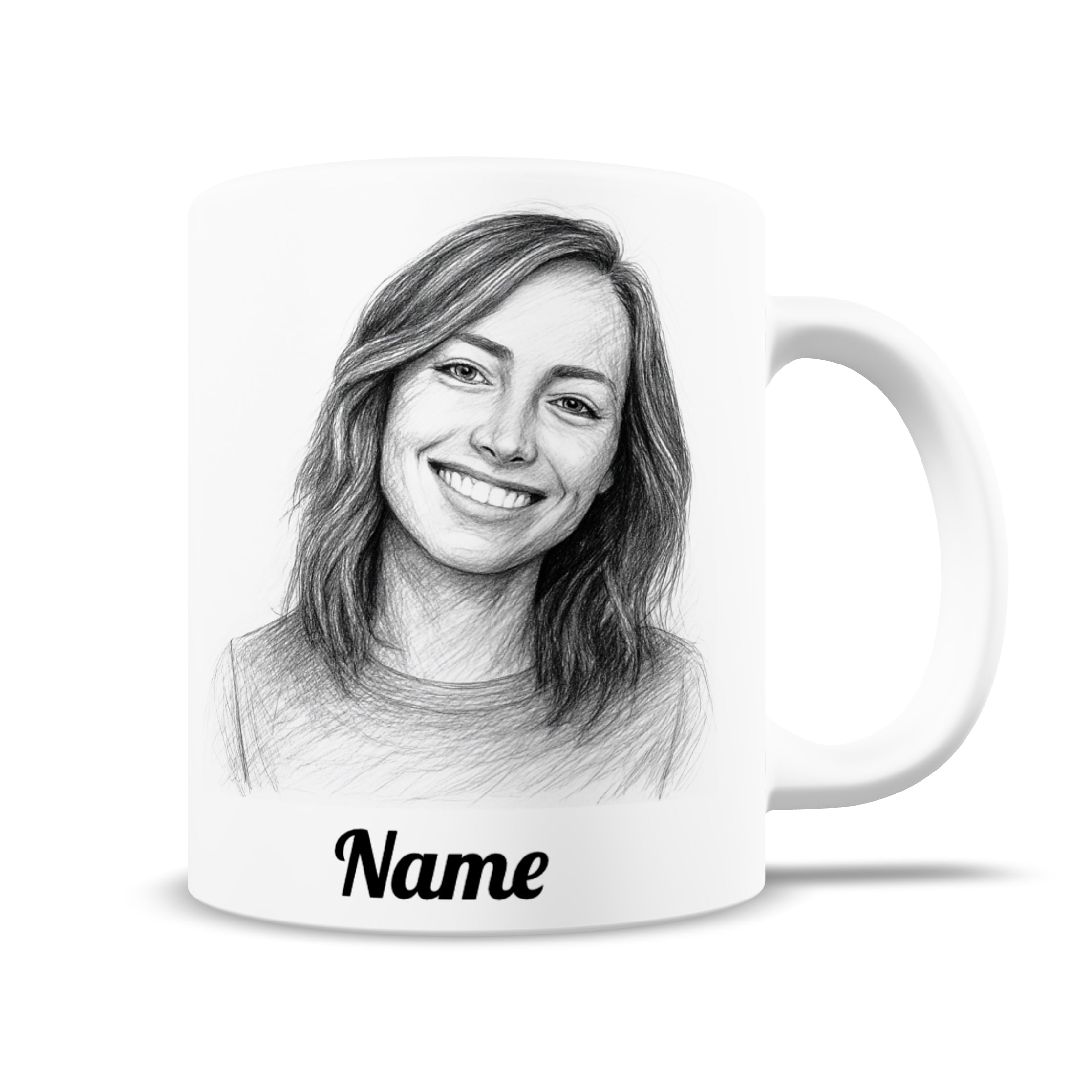 Keramiktasse mit Bleistiftzeichnung & Text - kinder-druckerei.de