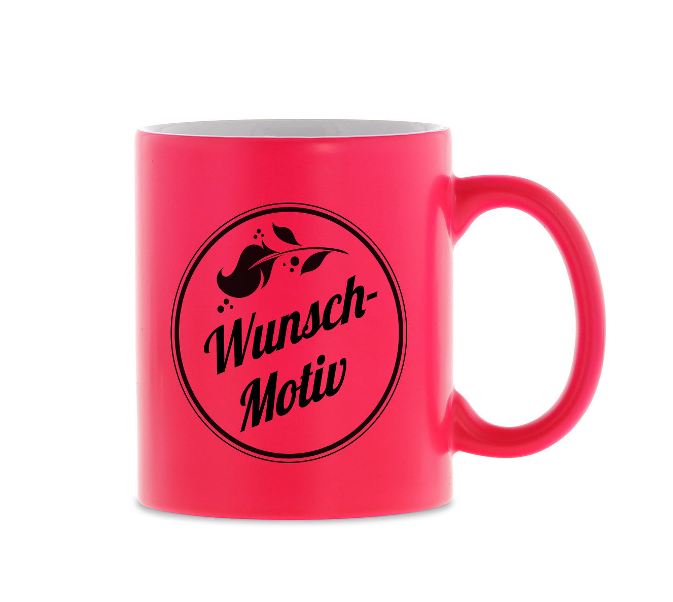 Keramiktasse Neon mit individuellem Schwarzdruck