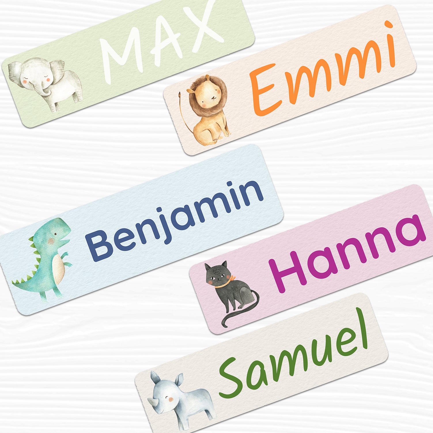 Mehrzeilige Namensaufkleber Aquarell (110 Stück 50x15 mm) - kinder-druckerei.de