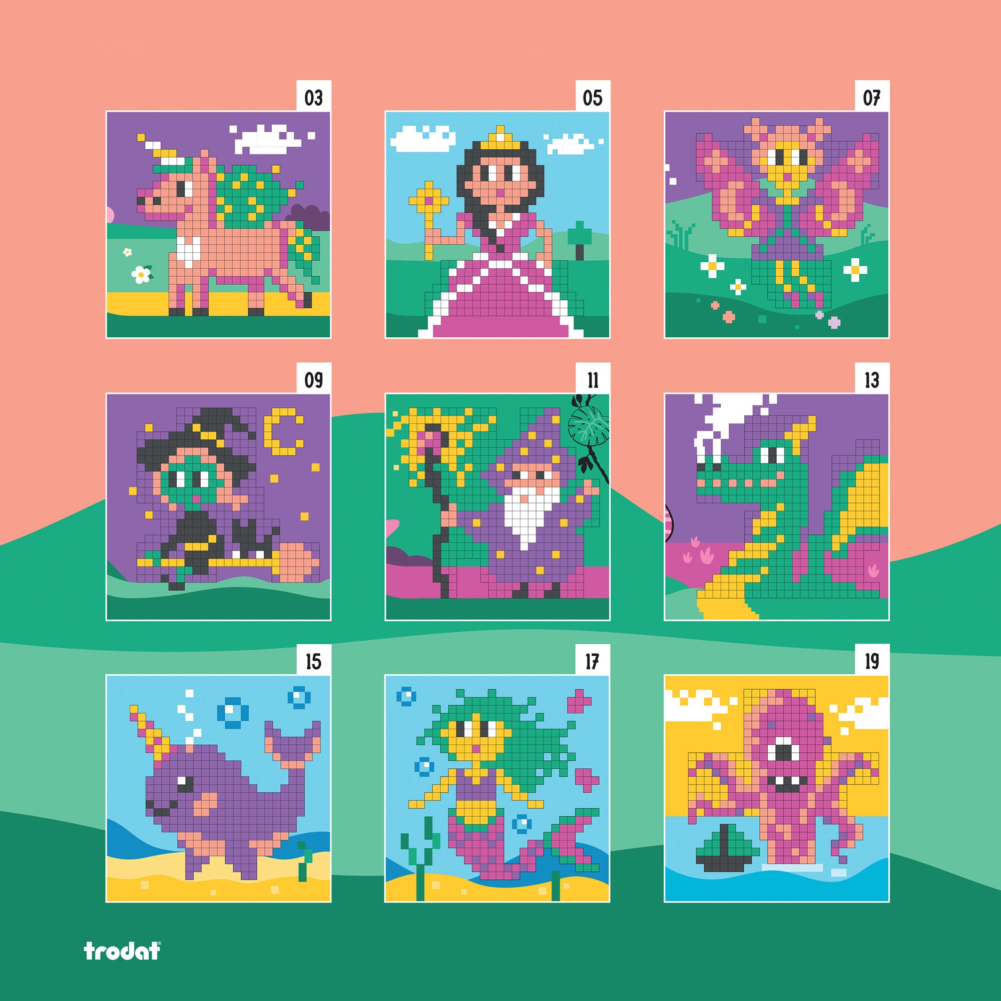 Trodat Pixel Stamps Set – Fantasie - kinder-druckerei.de