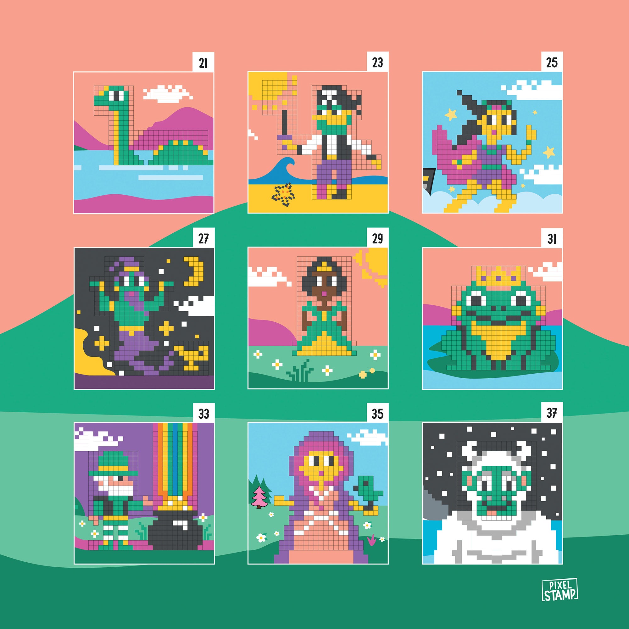 Trodat Pixel Stamps Set – Fantasie - kinder-druckerei.de