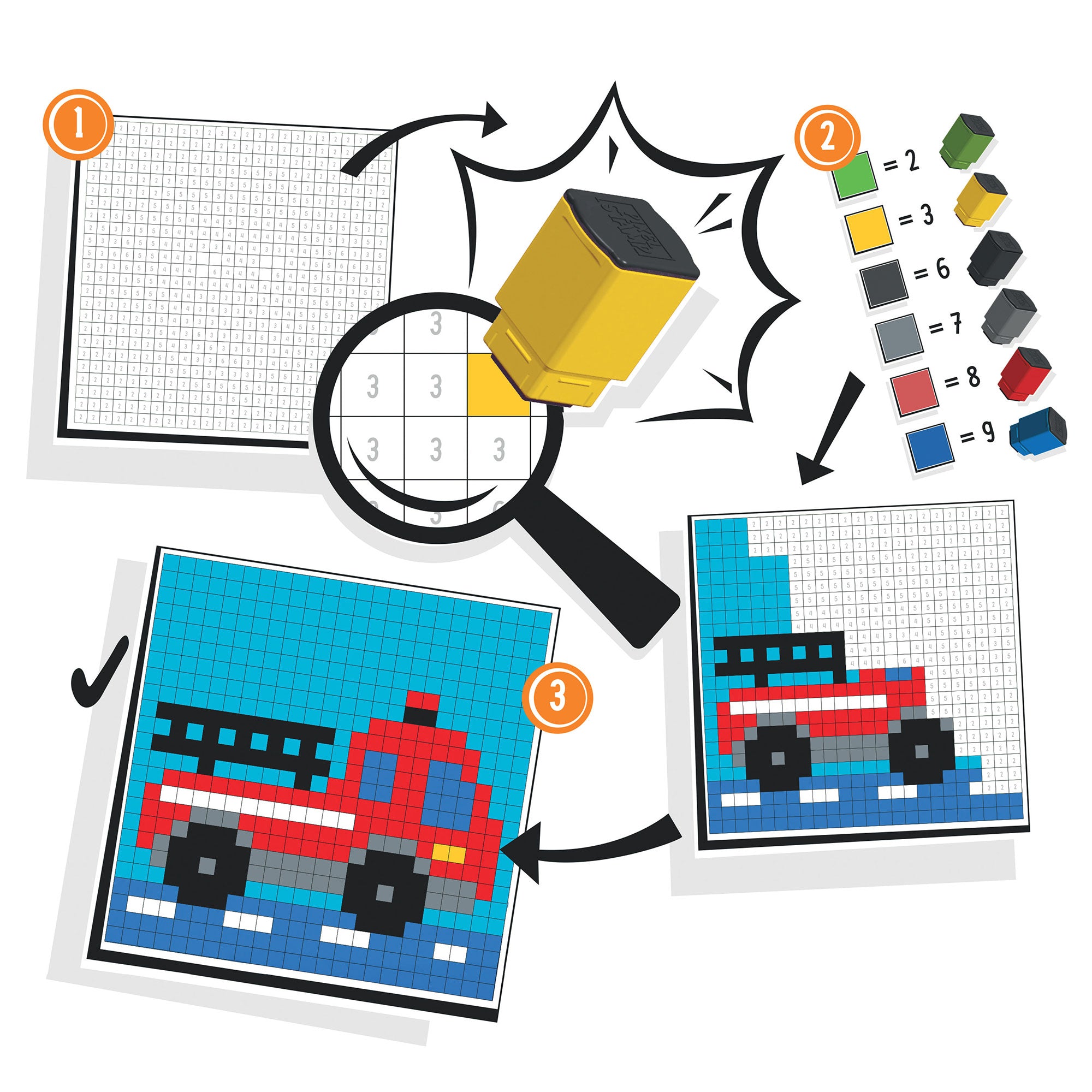 Trodat Pixel Stamps Set – Vehicles