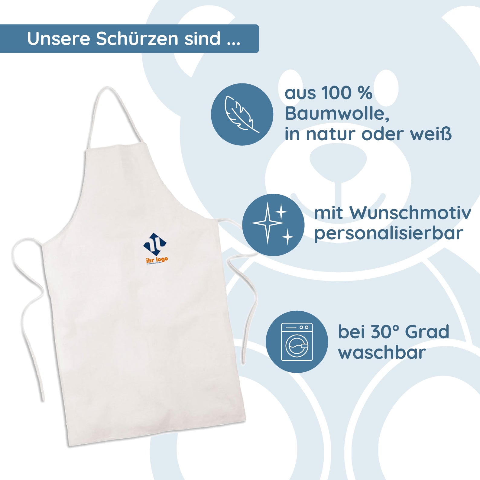 Schürze mit individuellem Druck - kinder-druckerei.de