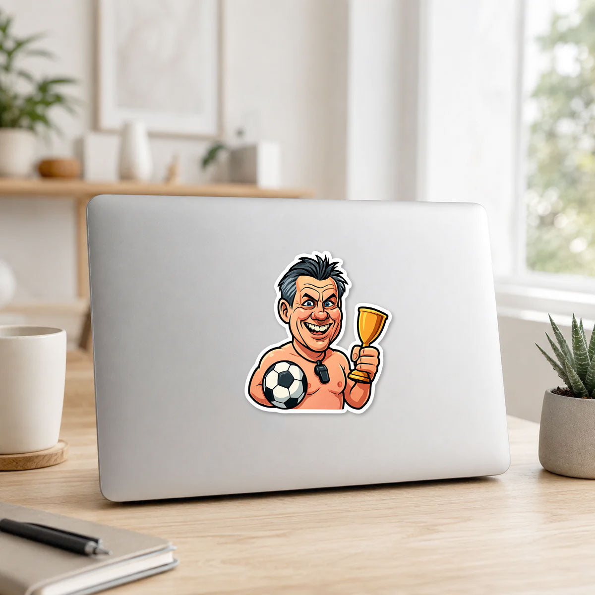 Fußball-Fan Karikatur-Sticker nach Foto – personalisierte Aufkleber konturgeschnitten - kinder-druckerei.de