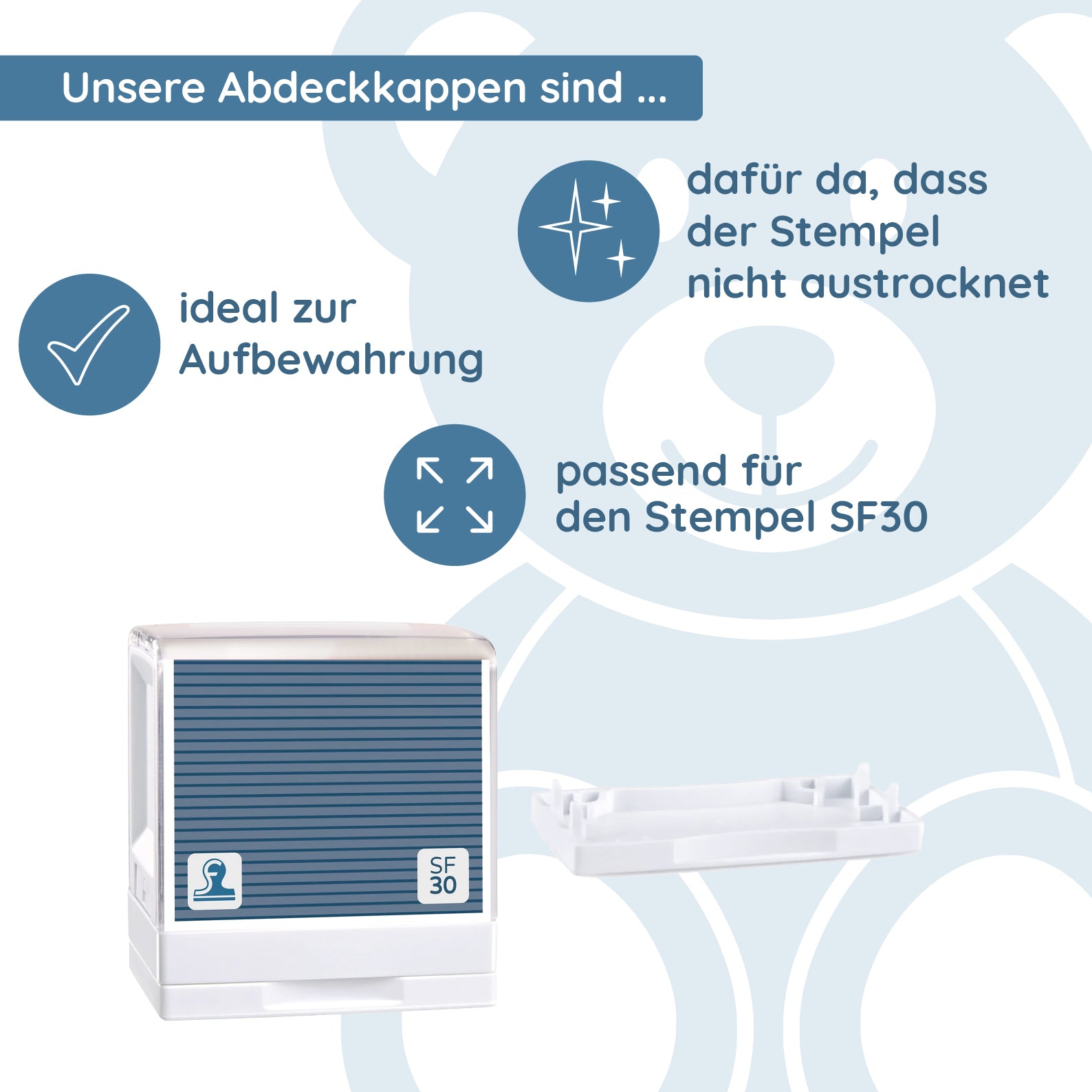 Abdeckkappe / Deckel für Stempel SF30 - kinder-druckerei.de