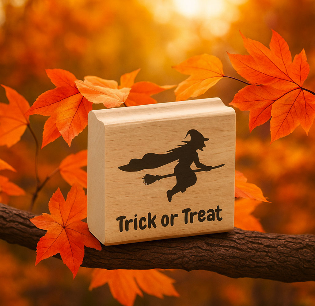 Personalisierbarer Motivstempel Halloween (60x60 mm) - kinder-druckerei.de