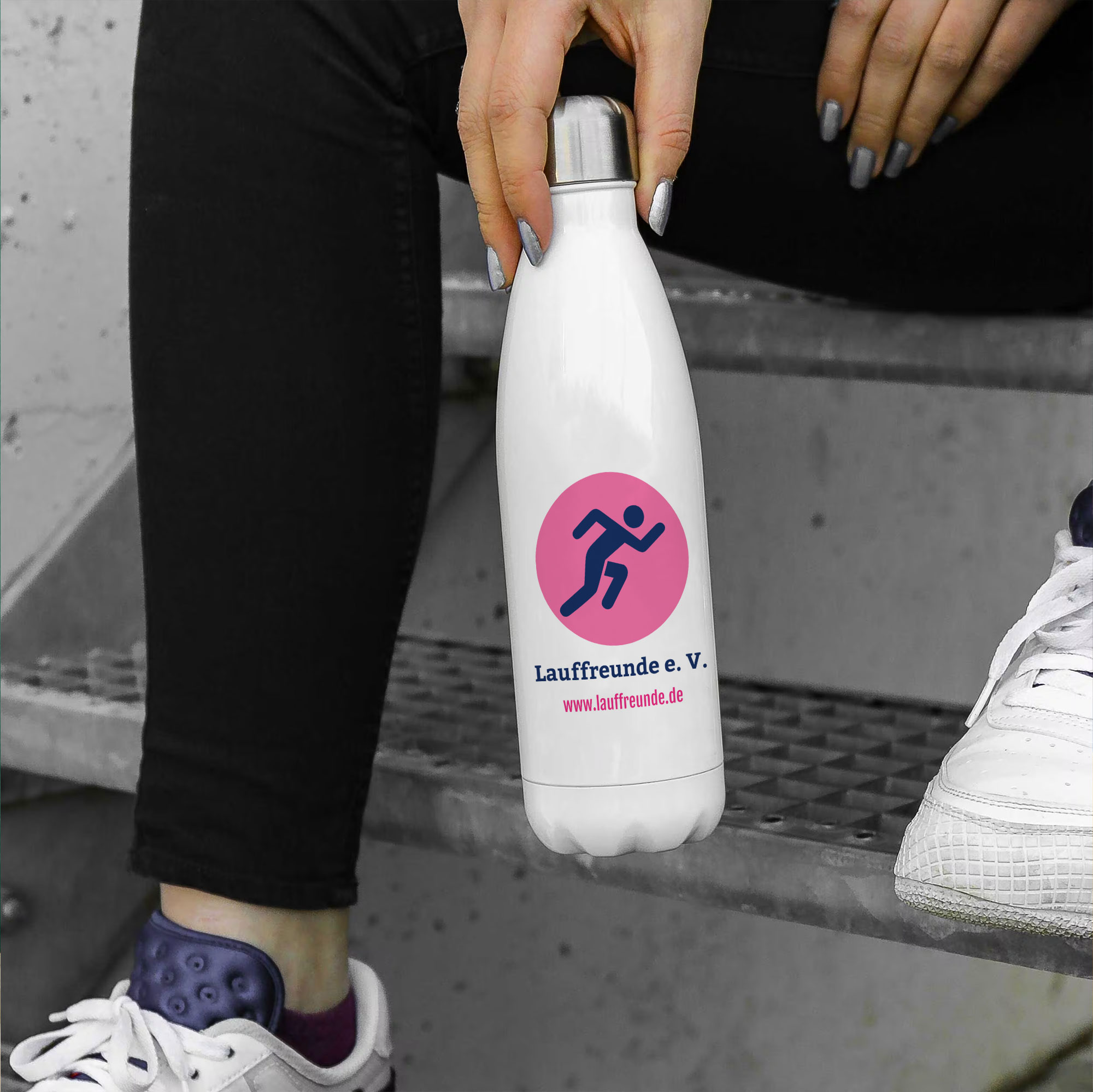 Thermosflasche / Isolierflasche aus Edelstahl mit individuellem Farbdruck
