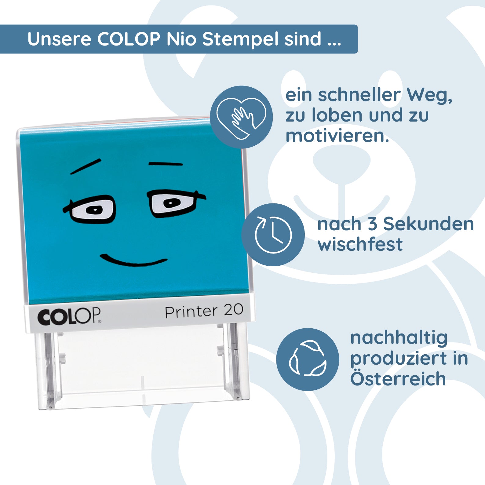 NIO School Lehrerstempel - Fleißig weiter üben - kinder-druckerei.de