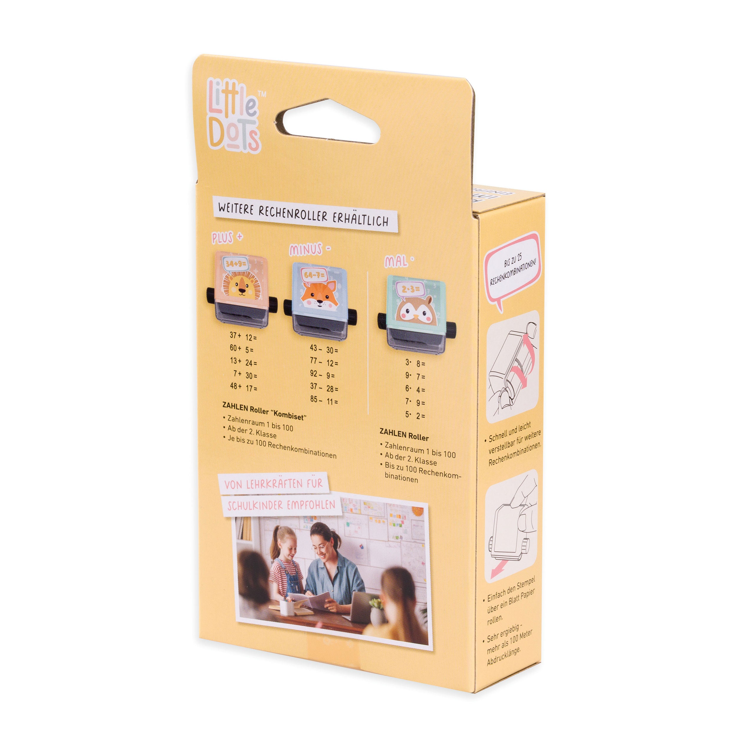 Trodat Little Dots Rechenrally™ Rollstempel Plus Rechnen mit Symbolen - kinder-druckerei.de