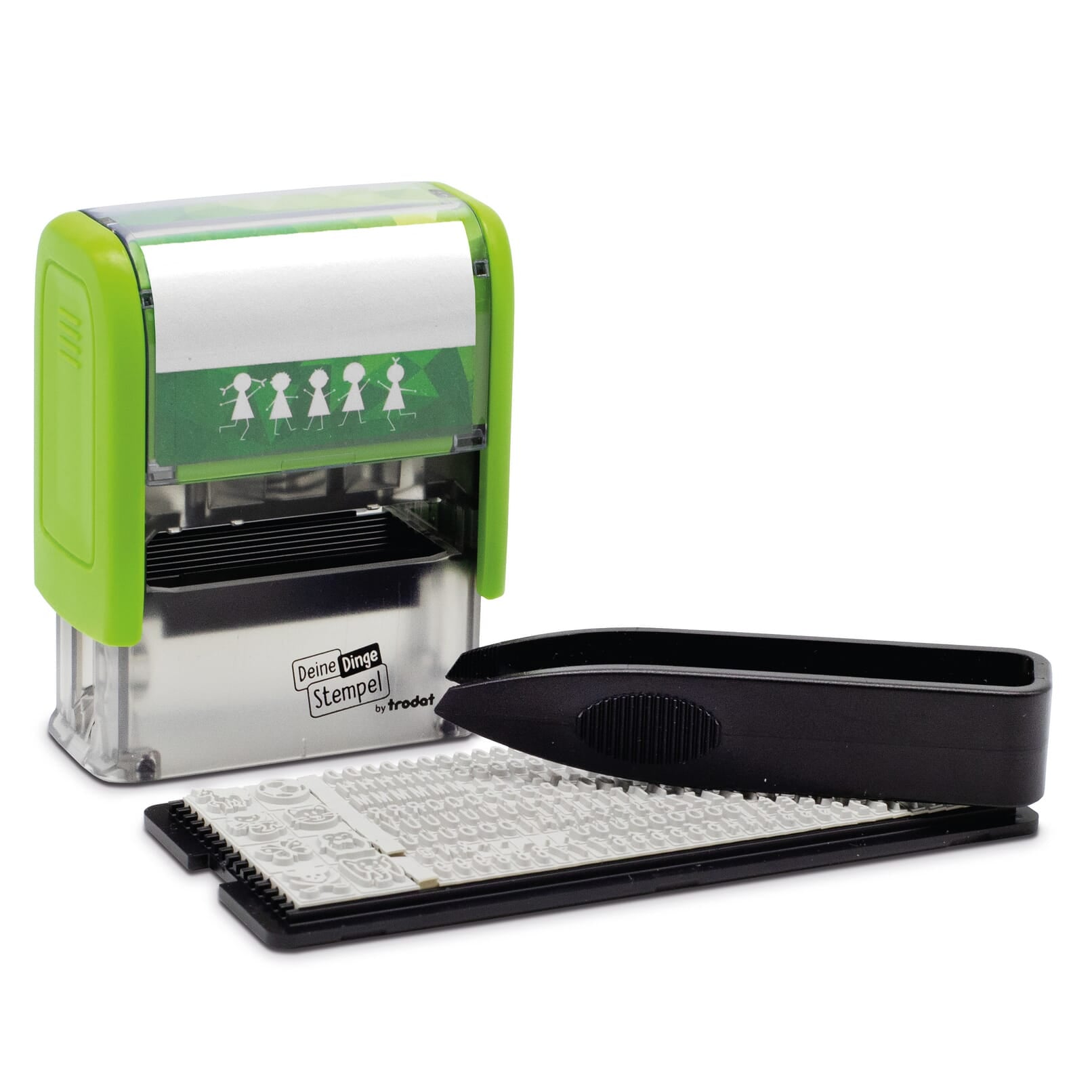 Trodat Deine Dinge Stempel DIY (zum Selbersetzen/ Typo, 37x14 mm) - kinder-druckerei.de